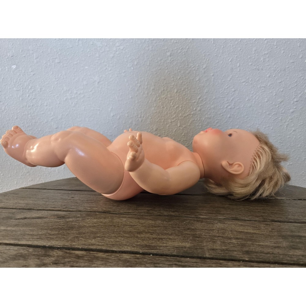 Vintage 1973 Ideal Rub A Dub Dolly 16" Baby doll Rooted Blonde Hair Blue Eyes - Picture 13 of 16